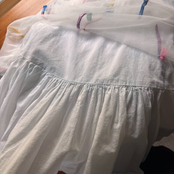 Stella McCartney Kids Paintbrush Embroidered Tulle Dress - Picture 6 of 7